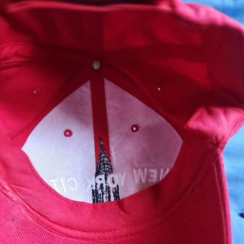 New York City Red Baseball Cap Trucker Hat Unisex Adjustable See Desc.